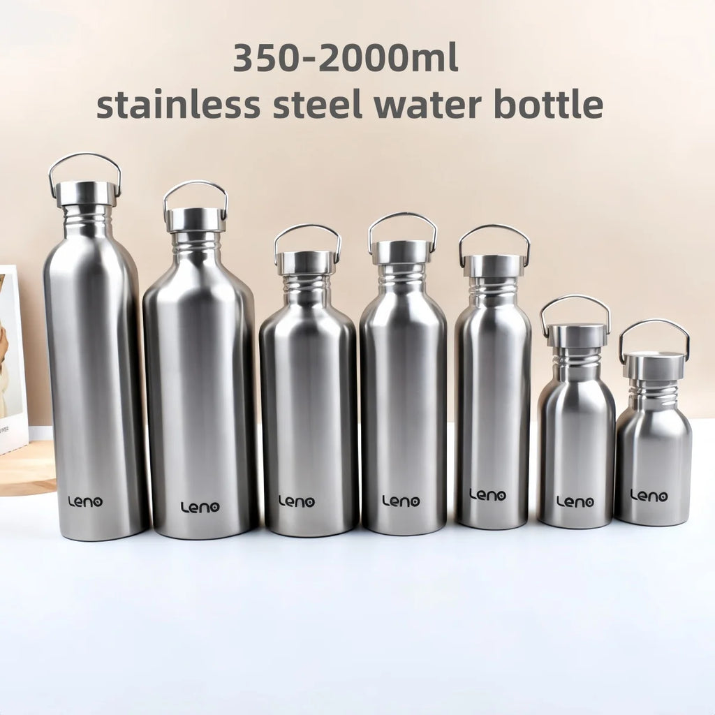 Stainless Steel Water Bottle 350-2000ml Big Mouth Single Wall Drinking Bottle Sports Bottle Flasks with All Steel Lid