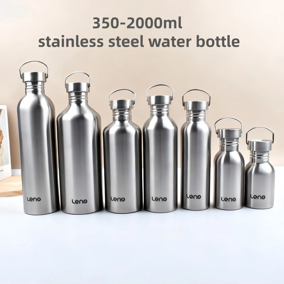 Stainless Steel Water Bottle 350-2000ml Big Mouth Single Wall Drinking Bottle Sports Bottle Flasks with All Steel Lid