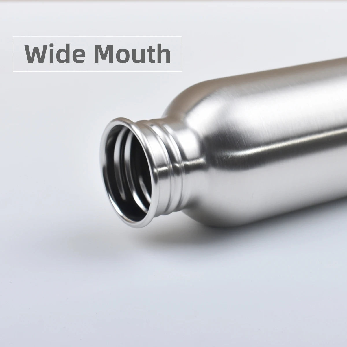 Stainless Steel Water Bottle 350-2000ml Big Mouth Single Wall Drinking Bottle Sports Bottle Flasks with All Steel Lid