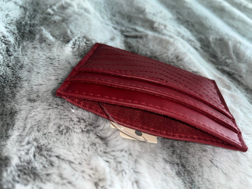 ♡ Crimson Red A New Day Card Wallet | Slim Leather Cardholder | Gift Cute ♡