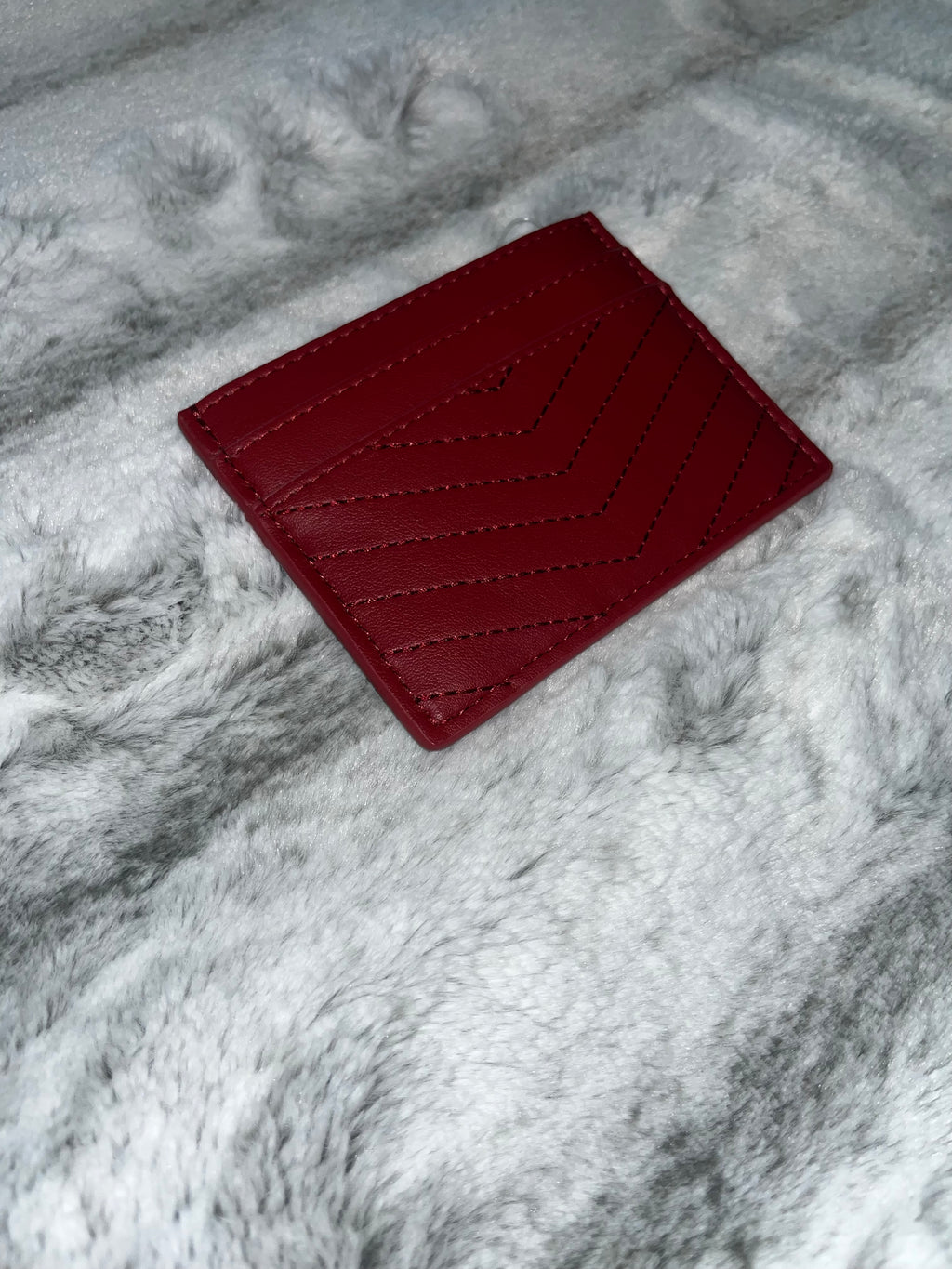 ♡ Crimson Red A New Day Card Wallet | Slim Leather Cardholder | Gift Cute ♡