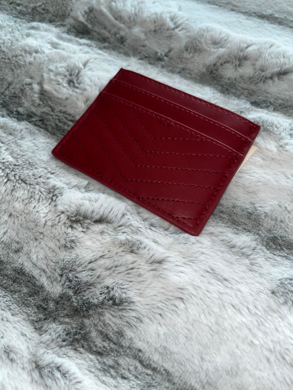 ♡ Crimson Red A New Day Card Wallet | Slim Leather Cardholder | Gift Cute ♡