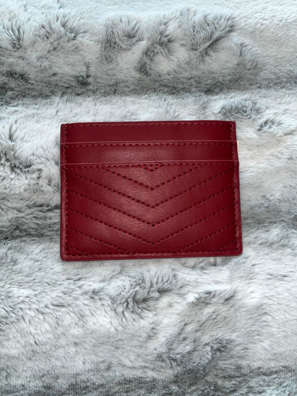♡ Crimson Red A New Day Card Wallet | Slim Leather Cardholder | Gift Cute ♡