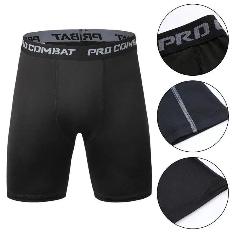 ♡ Men Sports Leggings Fitness Elastic Compression Tights Drying Quick Size Fitness Plus Pants Running Training Stretch Shorts ♡