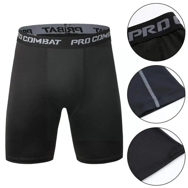 ♡ Men Sports Leggings Fitness Elastic Compression Tights Drying Quick Size Fitness Plus Pants Running Training Stretch Shorts ♡