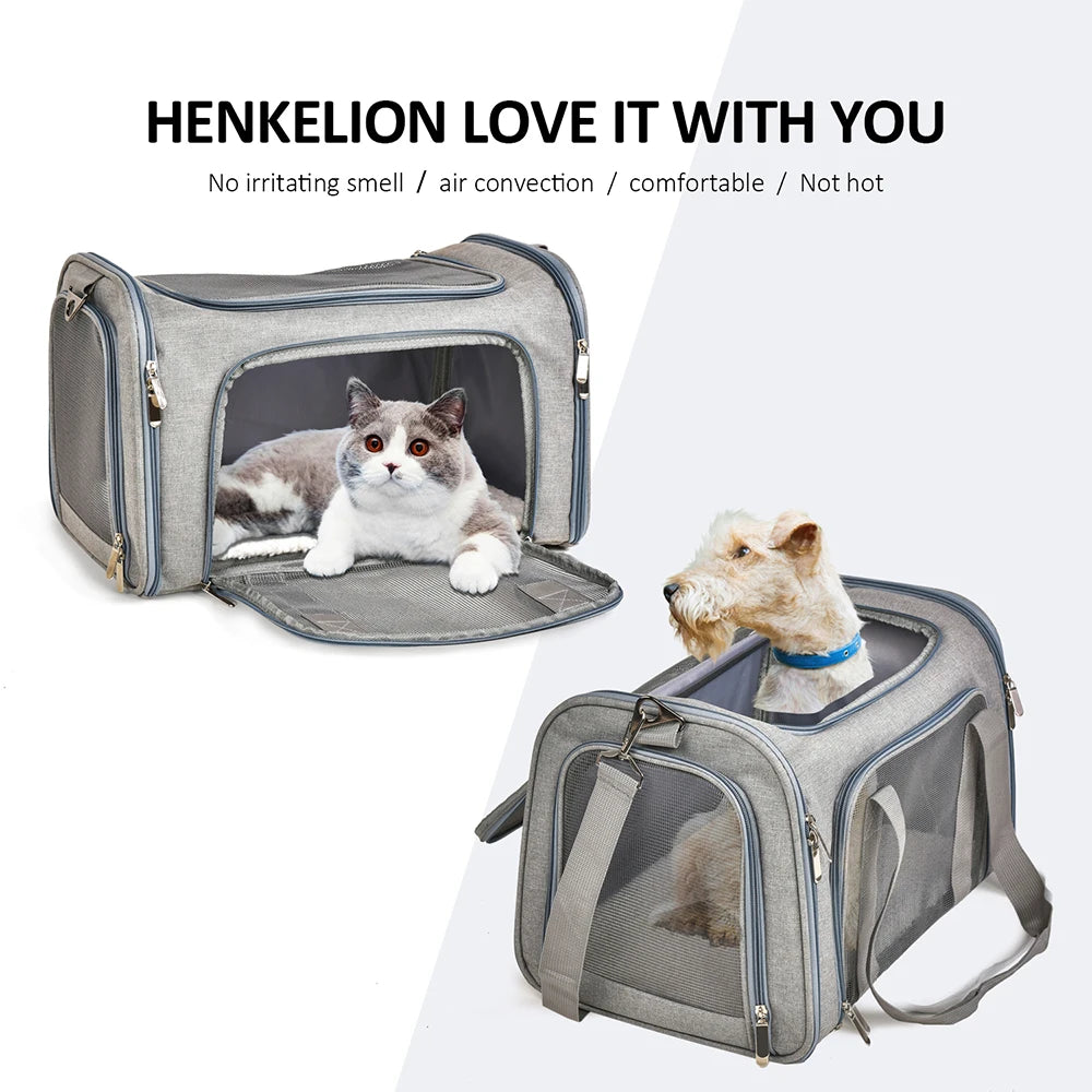 ♡ Dog Carrier Bag Soft Side Backpack Cat Pet Carriers Dog Travel Bags Airline Approved Transport For Small Dogs Cats Outgoing ♡