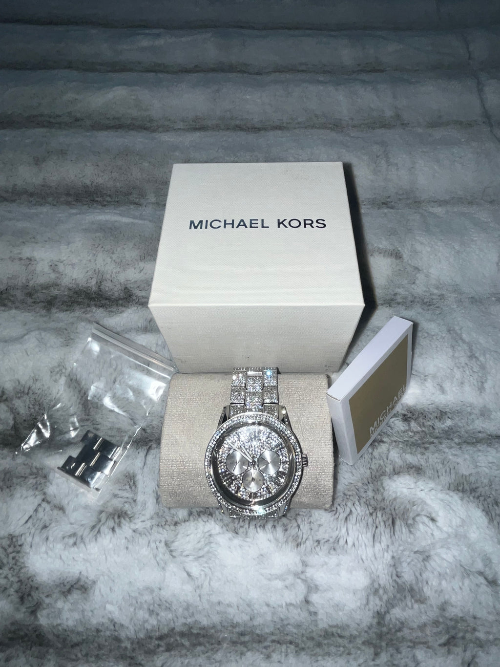 ♡ Pre-Owned Michael Kors Oversized Brynn Watch | Flashy Silver-Tone Stainless Steel with Pavé Crystals ♡