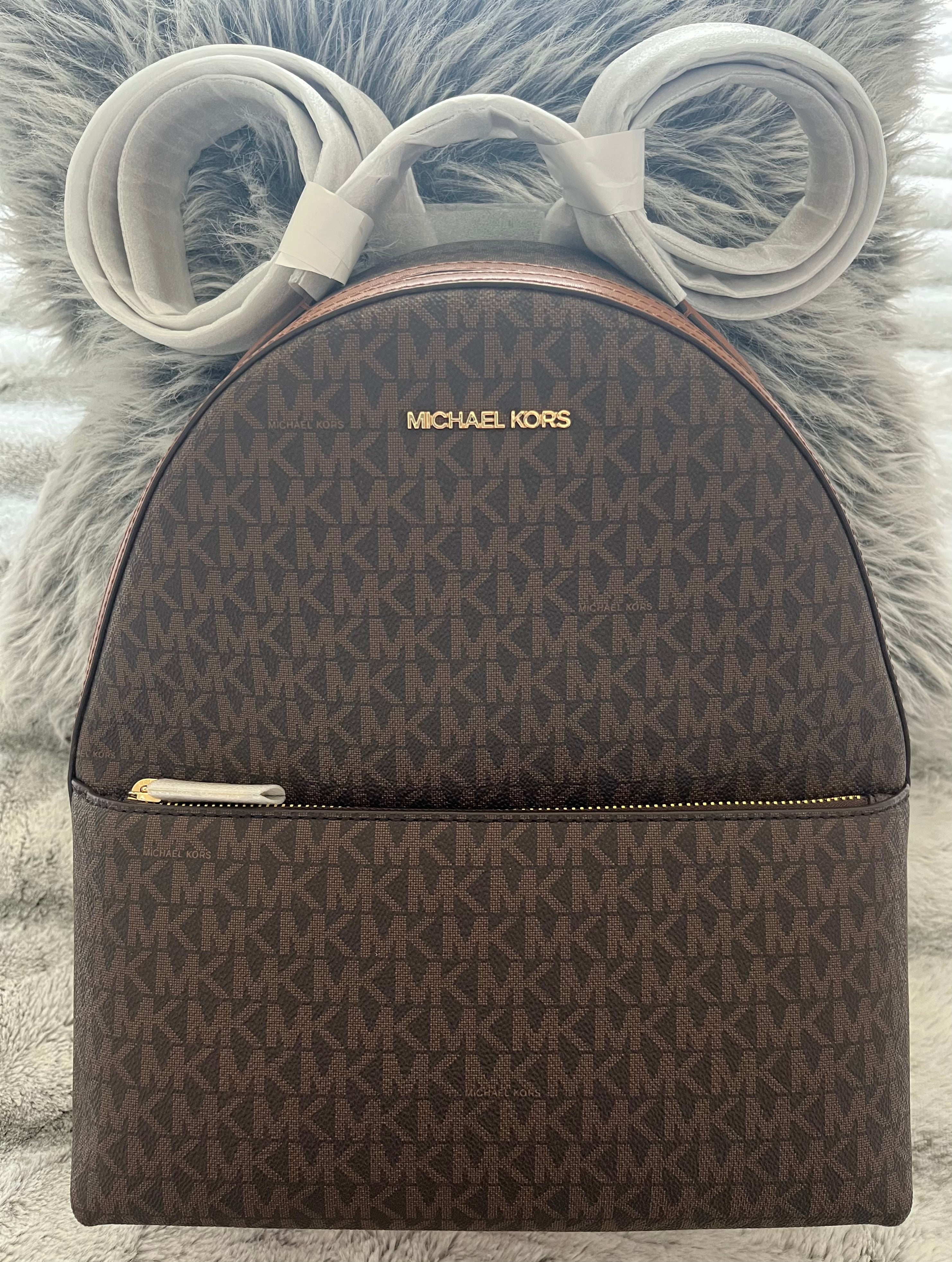 ♡ Michael Kors Sheila Medium Size Signature Backpack - Brown Original Monogram ♡
