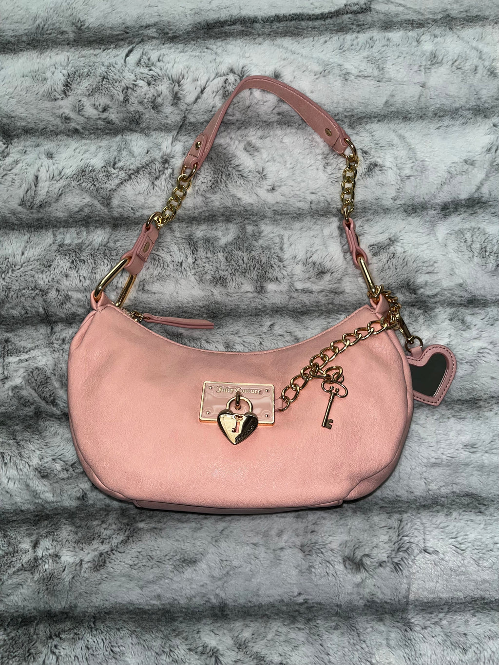 ♡ Juicy Couture Small Light Pink Bag Gold Hardware & Charms | Brand New Y2K GIRL ♡