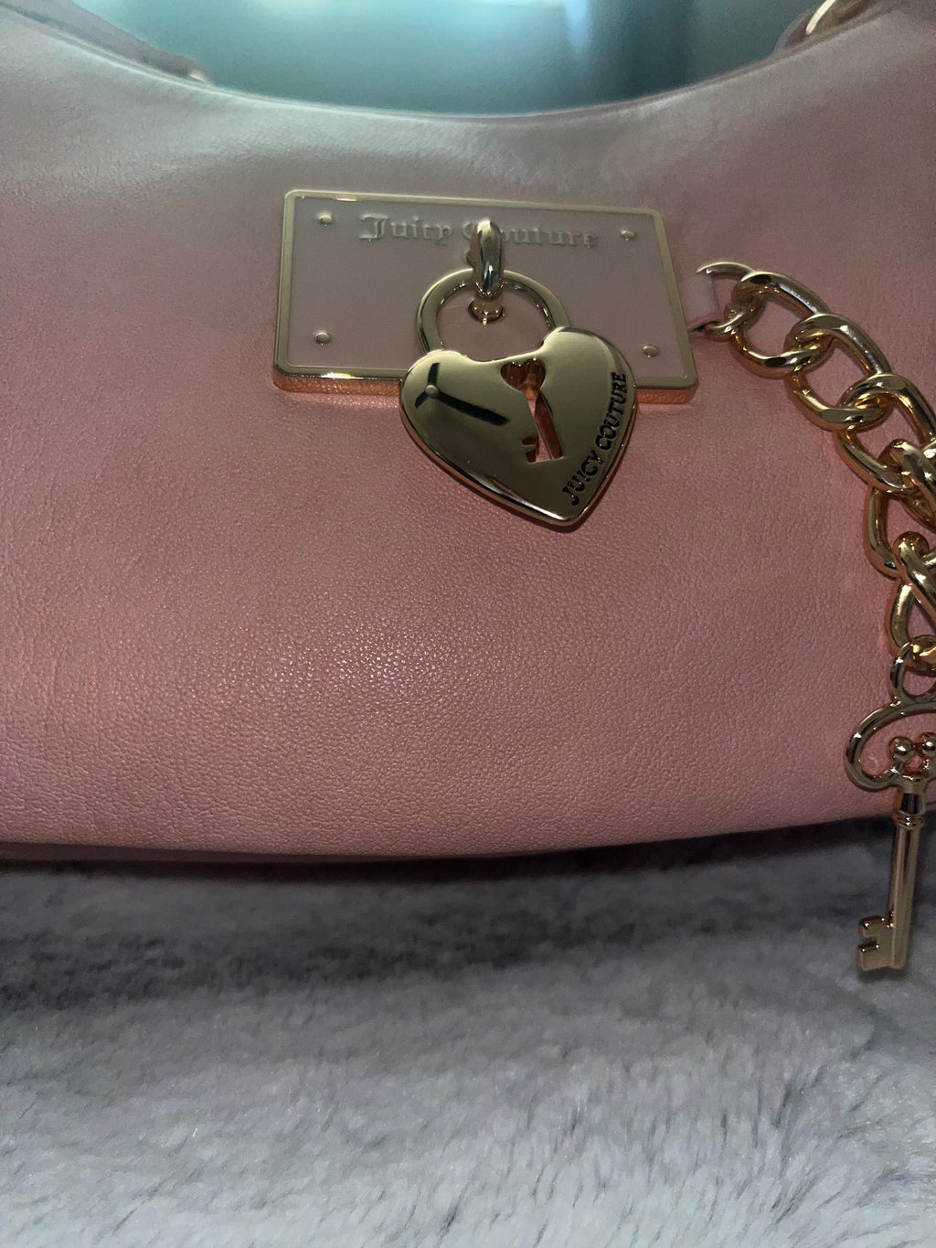♡ Juicy Couture Small Light Pink Bag Gold Hardware & Charms | Brand New Y2K GIRL ♡