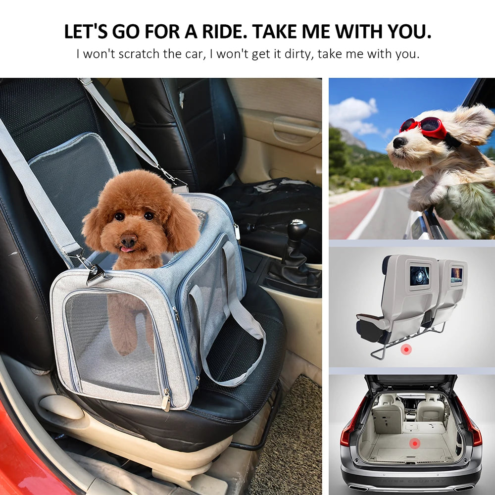 ♡ Dog Carrier Bag Soft Side Backpack Cat Pet Carriers Dog Travel Bags Airline Approved Transport For Small Dogs Cats Outgoing ♡