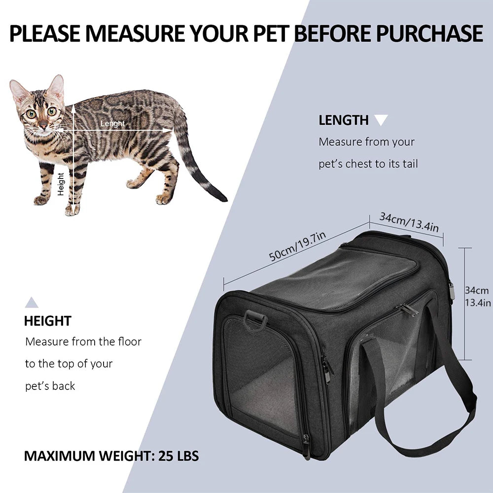 ♡ Dog Carrier Bag Soft Side Backpack Cat Pet Carriers Dog Travel Bags Airline Approved Transport For Small Dogs Cats Outgoing ♡