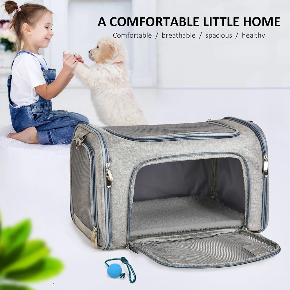 ♡ Dog Carrier Bag Soft Side Backpack Cat Pet Carriers Dog Travel Bags Airline Approved Transport For Small Dogs Cats Outgoing ♡
