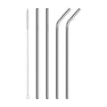 ♡ 4Pcs Stainless Steel Straws for Stanley Cup 40oz with Cleaning Brush Reusable Straws Straight Bent Metal Straw Set Kitchen Tool ♡