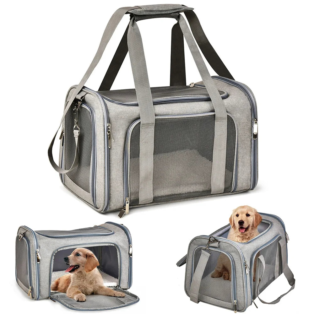 ♡ Dog Carrier Bag Soft Side Backpack Cat Pet Carriers Dog Travel Bags Airline Approved Transport For Small Dogs Cats Outgoing ♡